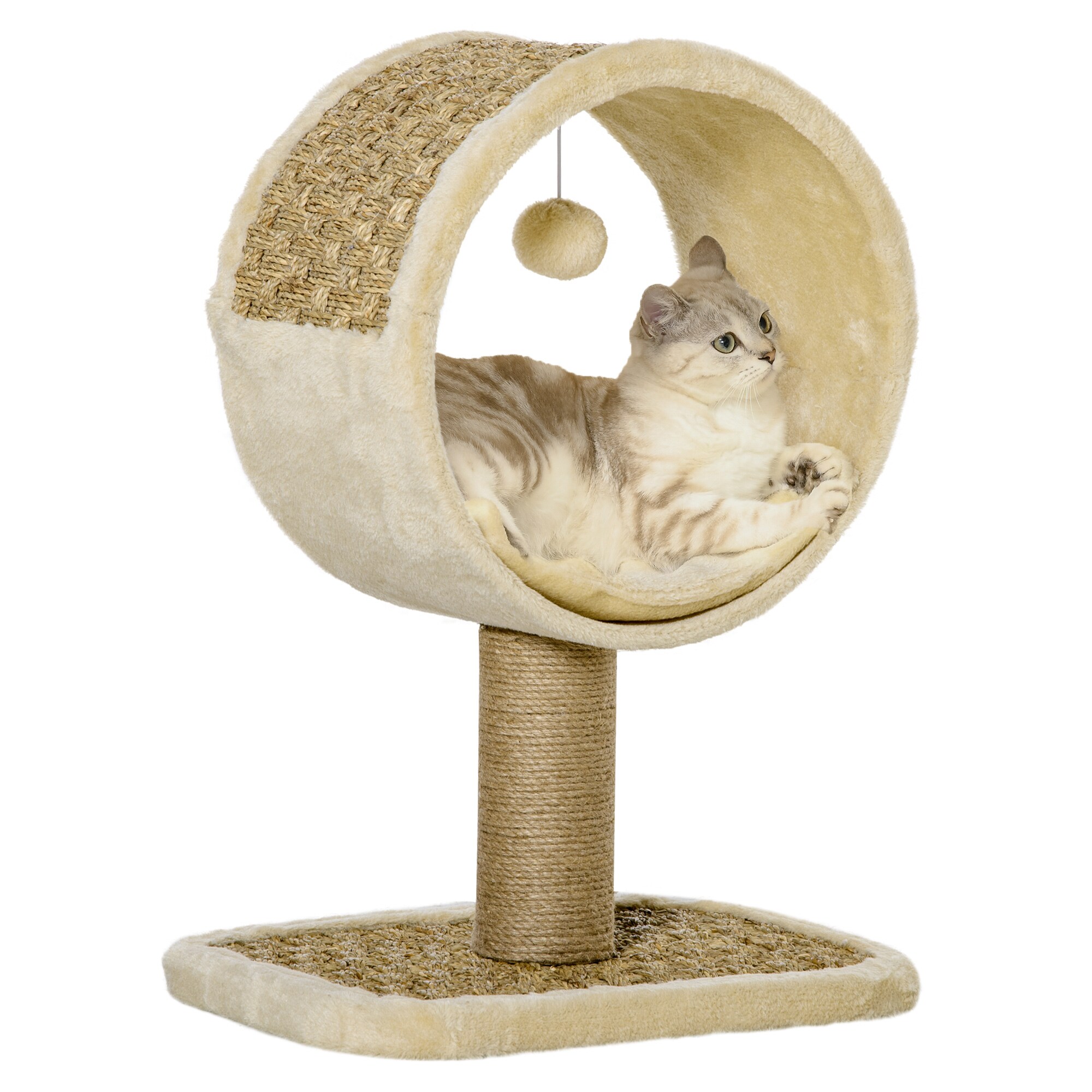 PawHut Kratzbaum mit Mausspielzeug bunt 40L x 30B x 56H cm