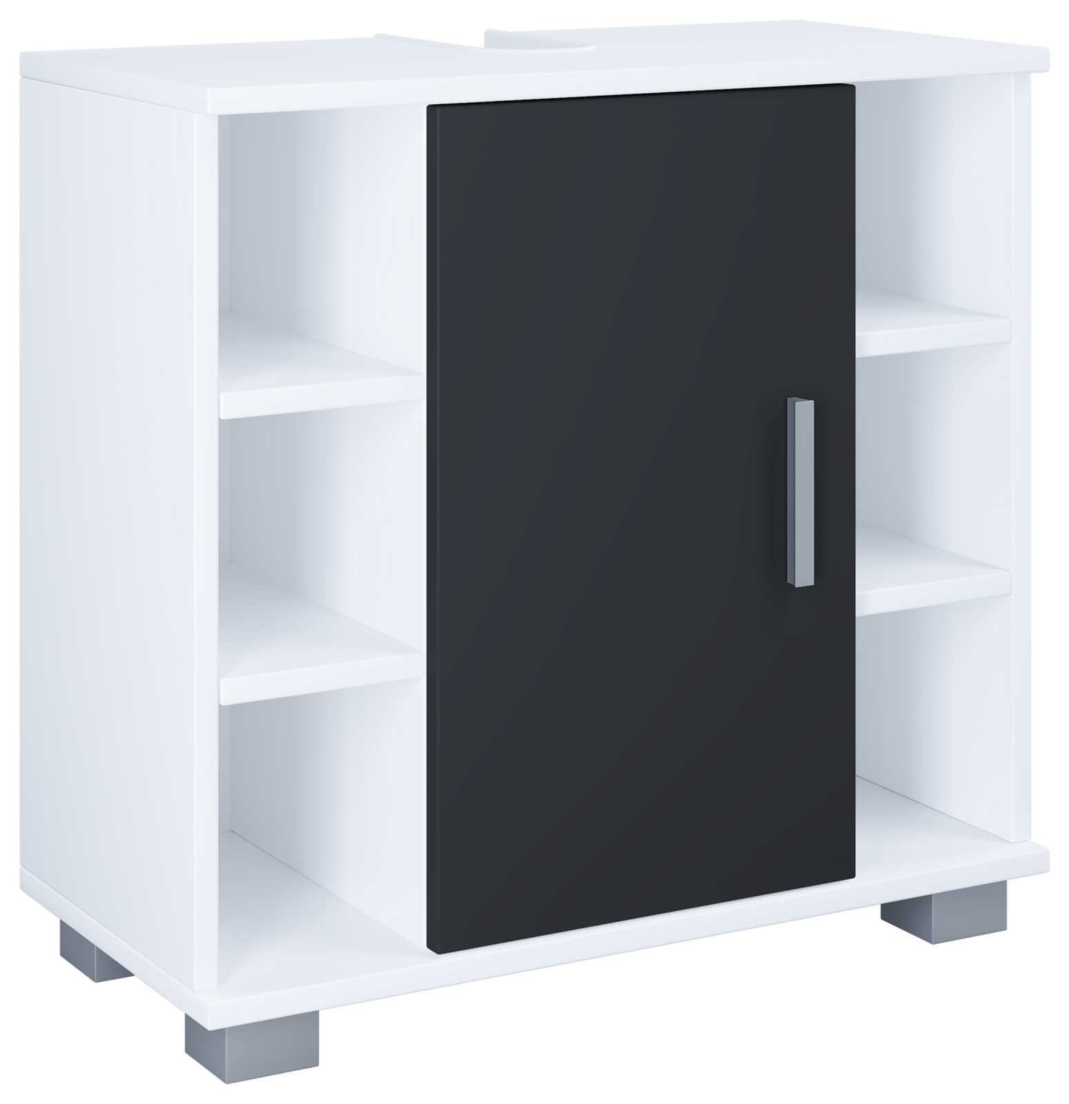 Waschbeckenunterschrank ZALO M - weiß-schwarz - 60 cm