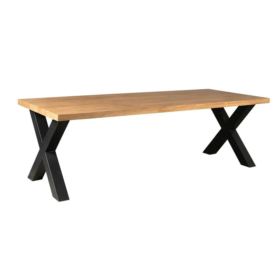 Eettafel Rechthoek Mangohout - X-Poot - 220x100x76cm - Denver