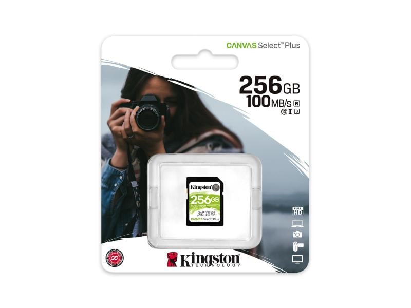Kingston SDXC-Karte Canvas Select Plus UHS-I 256 GB Speicherkarte, 256 GB, UHS-I, Klasse 10