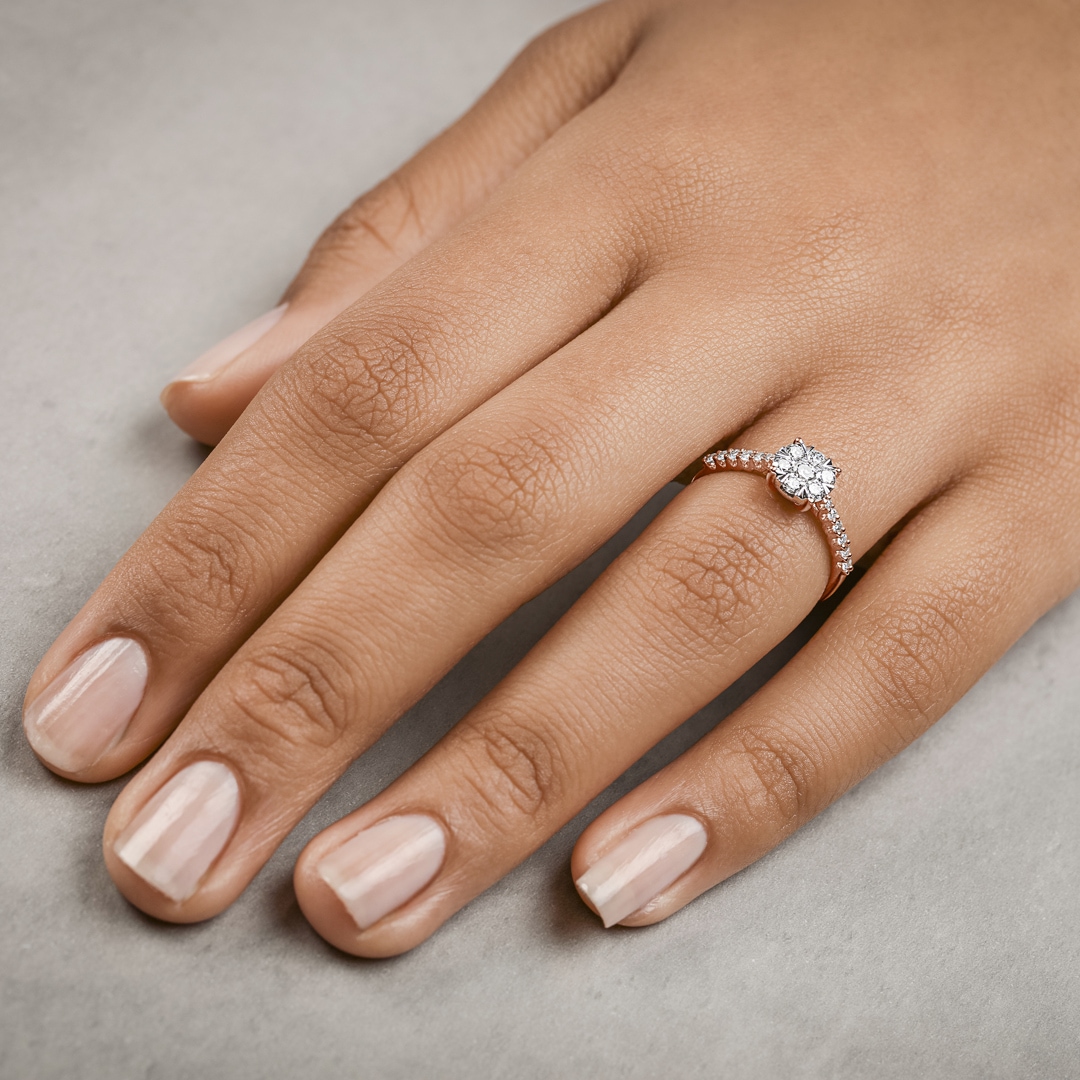 Verlobungsring 750/18 K Roségold mit Diamanten 0.50 ct H/si by CHRISTIAN