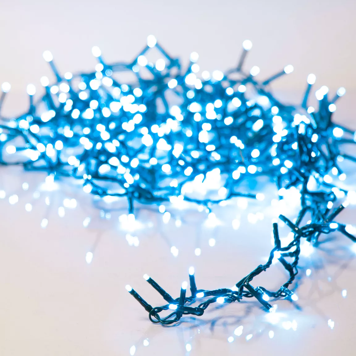 Guirlande lumineuse 16 m 750 LED câble vert Luxe Bleu
