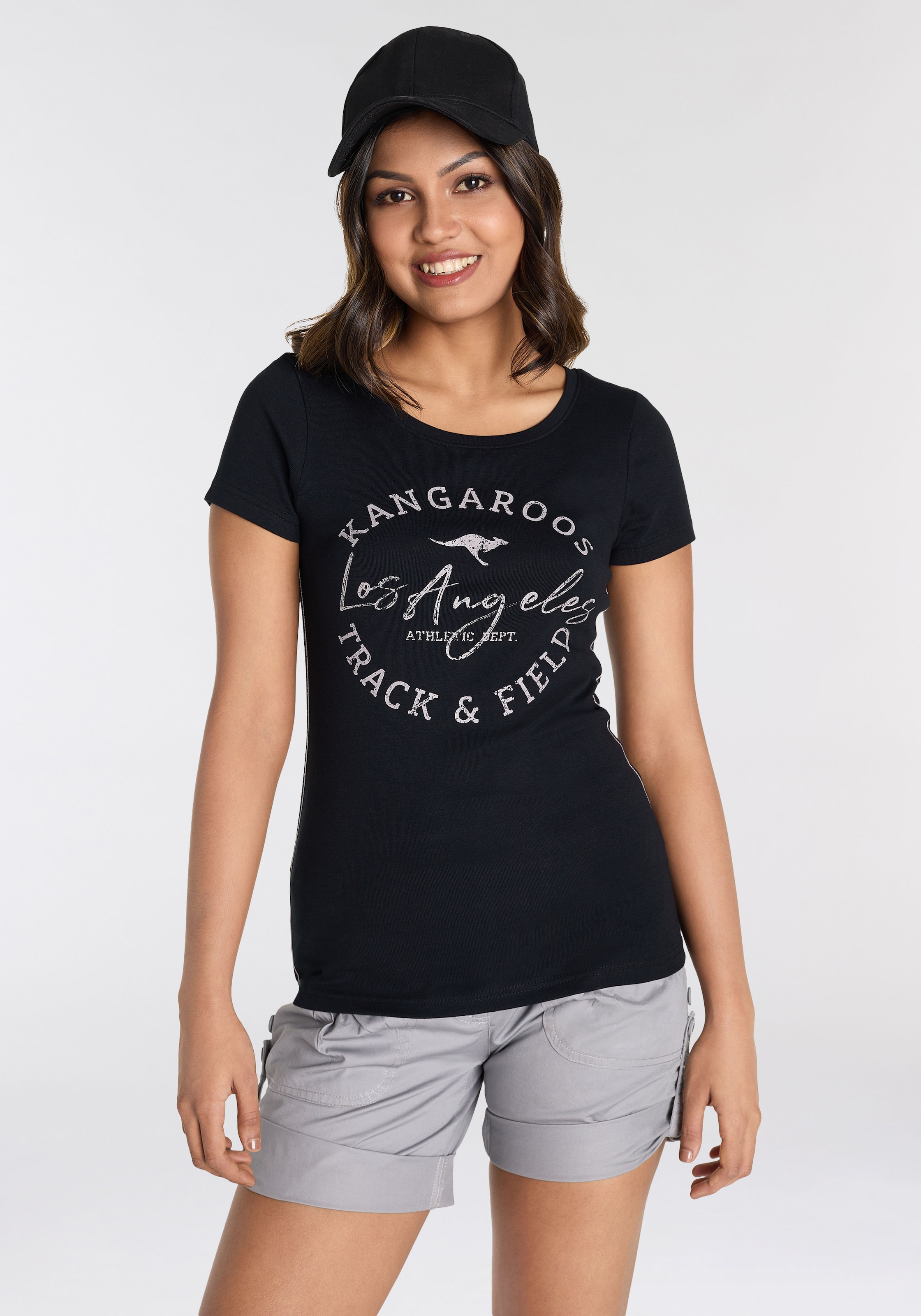 KangaROOS Print-Shirt , sehr figurbetonter Schnitt,  Print,  Rundhalsausschnitt