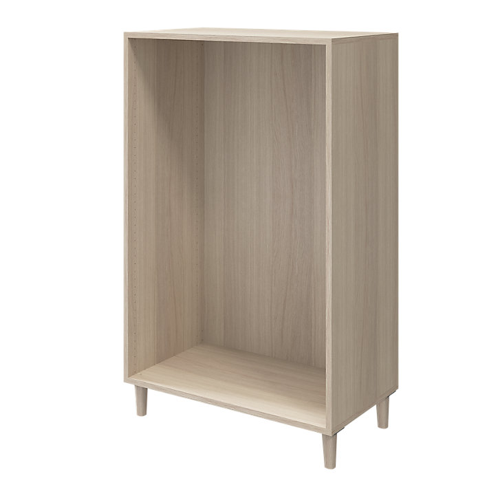 Commode sur pieds blanche et effet chêne 6 tiroirs GoodHome Atomia H. 123,5 x L. 75 x P. 45 cm