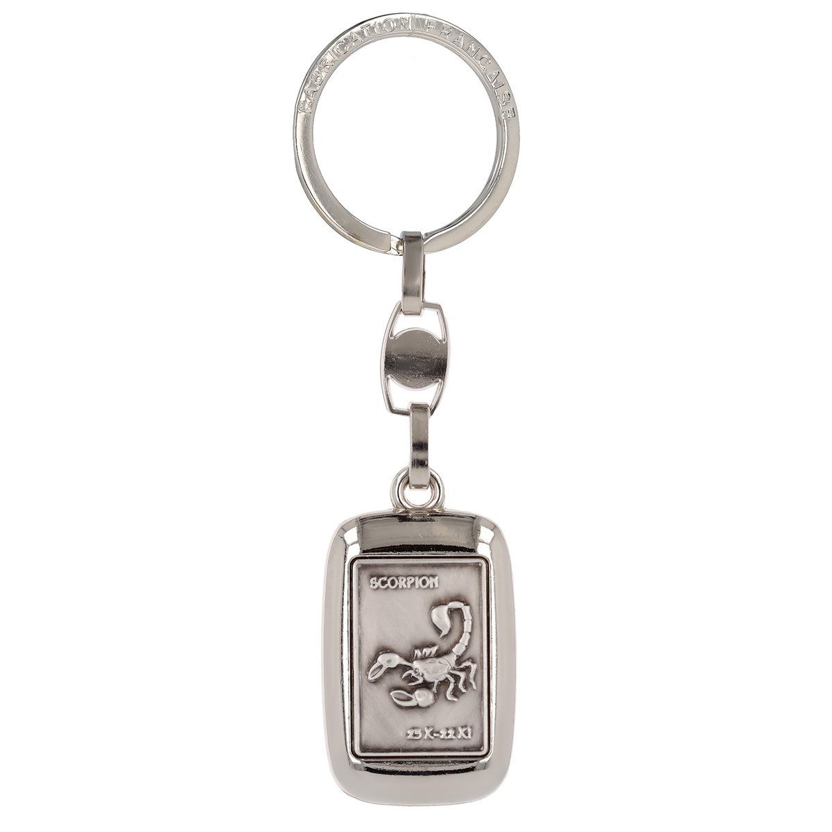 Porte clé métal signe du zodiac scorpion