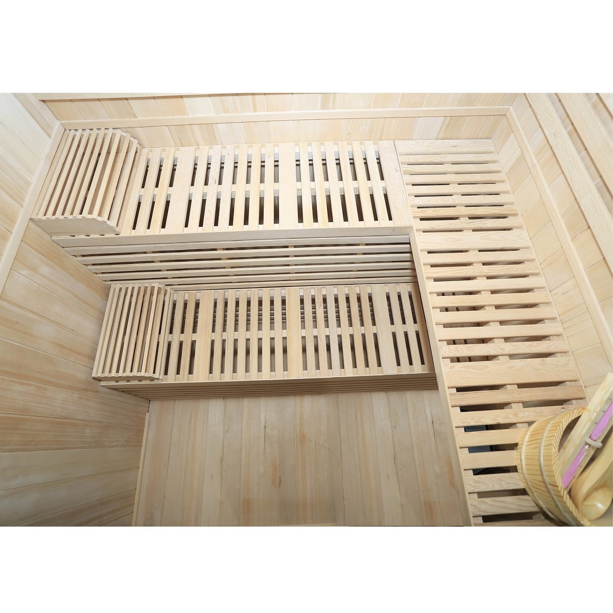 Dewello® Finse Traditionele Sauna SARNIA 180cm x 140cm incl. 6 KW Harvia kachel, incl. sauna-infusieset, zandloper, thermometer