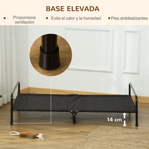 Cama elevada para animais de estimação PawHut na cor cinza