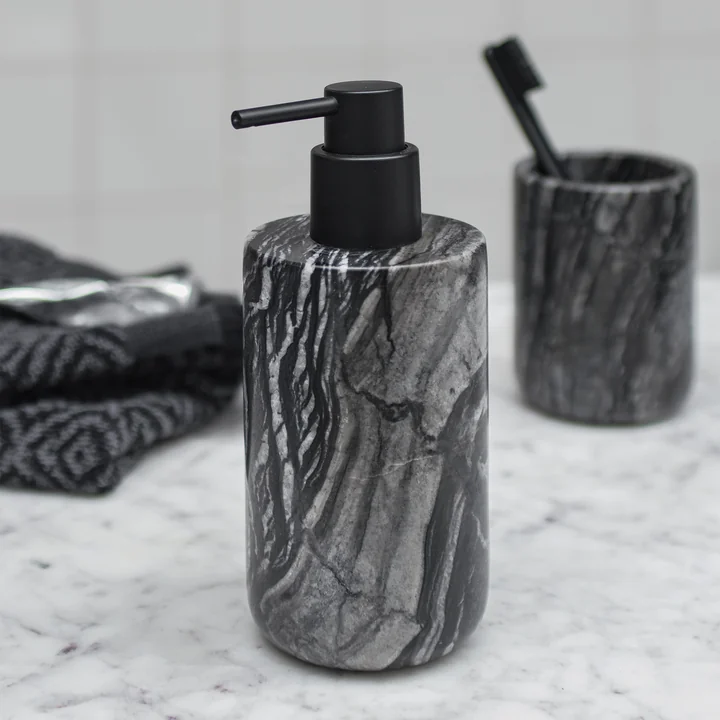 Mette Ditmer - Marble Seifenspender, low, dark forest
