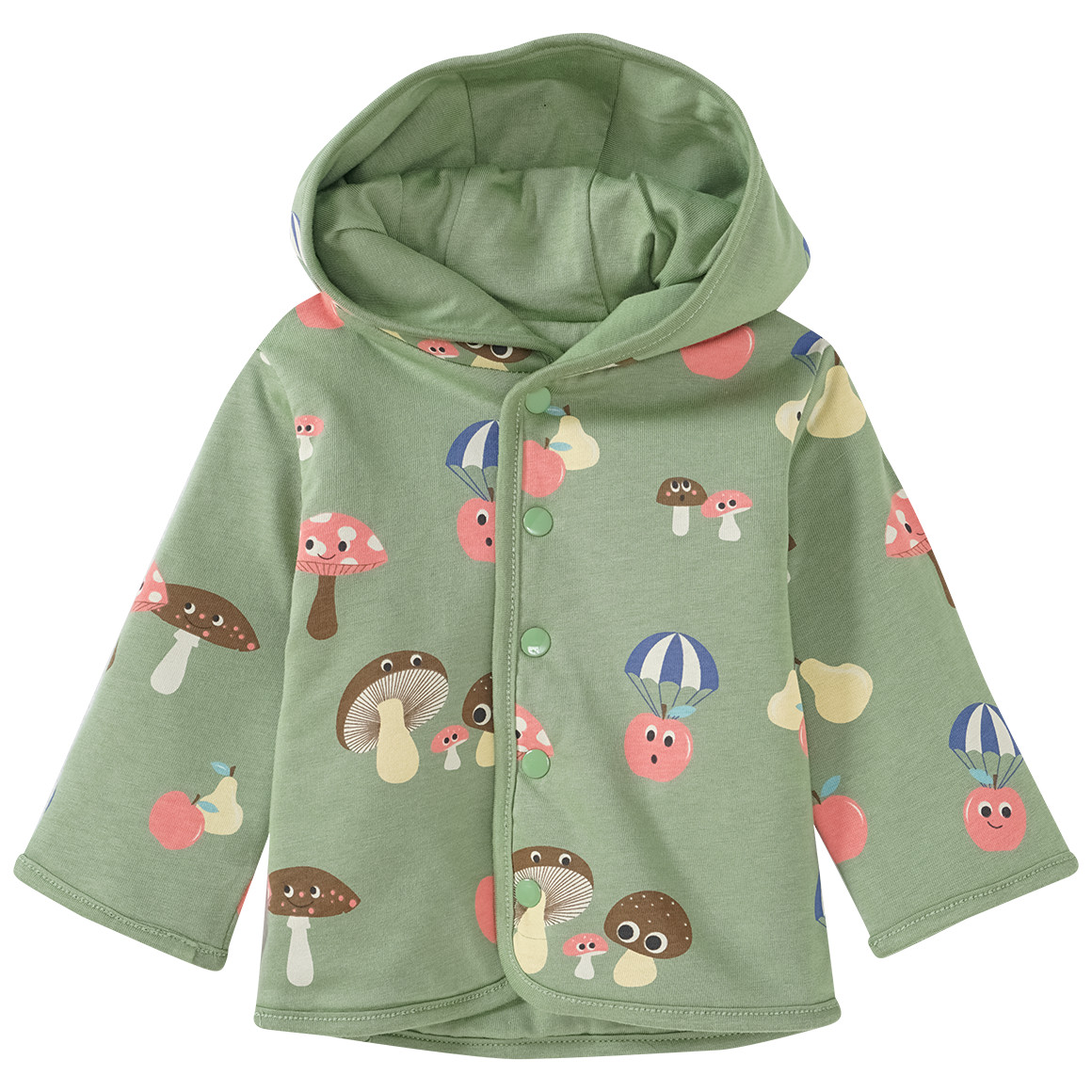 Topomini Newborn Wendejacke aus Bio-Baumwolle grün