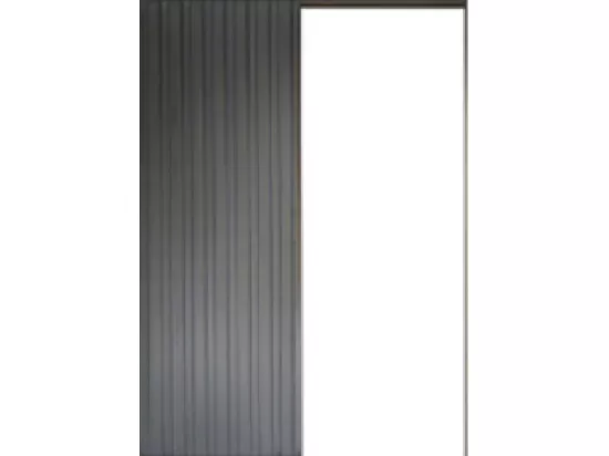 Porte Coulissante Greyria Gris Clair Ral7035 Vitree H204 X L93 + Systeme De Galandage Et Kit Finition Inclus Gd Menuiseries