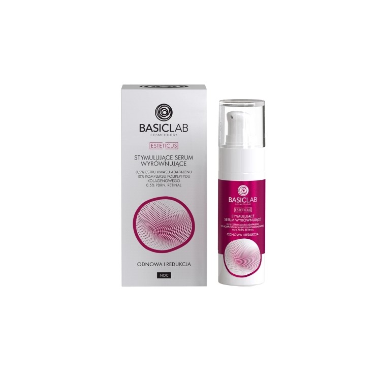 BasicLab Esteticus Stimulierendes und Ausgleichendes Serum mit 5 % Adapalensäureester für die Nacht, 30 ml