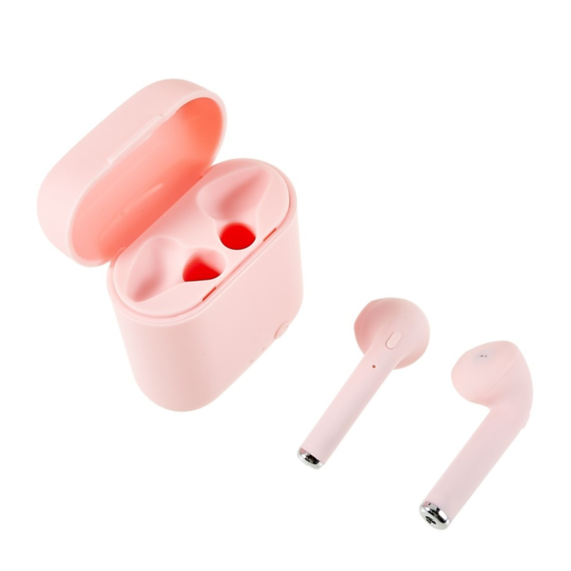 Kabellose TWS Bluetooth 5.0 In-Ear Kopfhörer True Wireless Headset mit Ladecase (300mAh) - Rosa