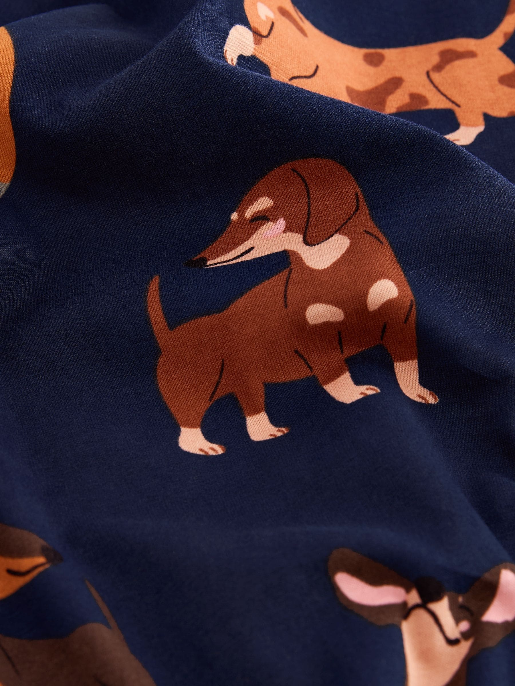 Marineblauw teckel - Pyjama met lange mouwen