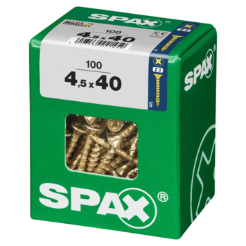 Spax schroef pozi yellox 4,5x40 mm 100 stuks