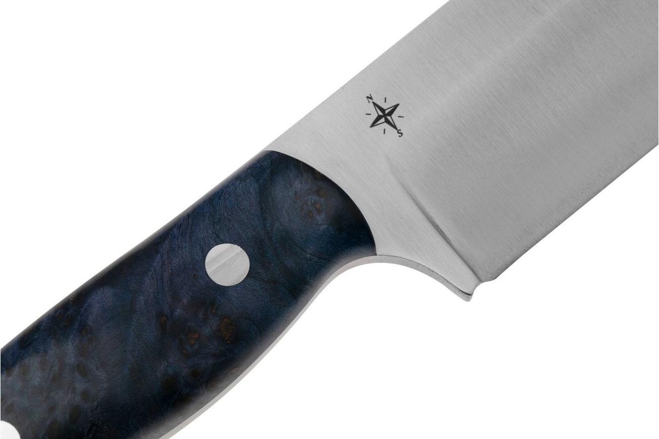 Bark River Aurora 3, 06-321BGB CPM 3V, Blue and Gold Burl, vaststaand mes