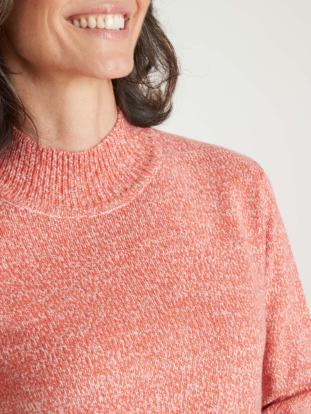 Pull col montant manches longues