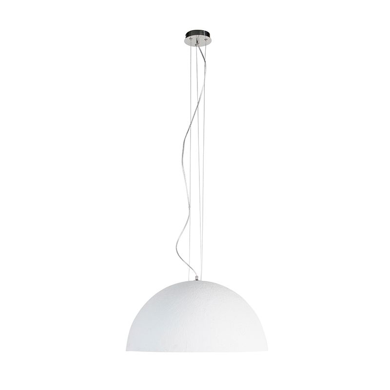 Moderne hanglamp wit met zilver 50cm - Magna