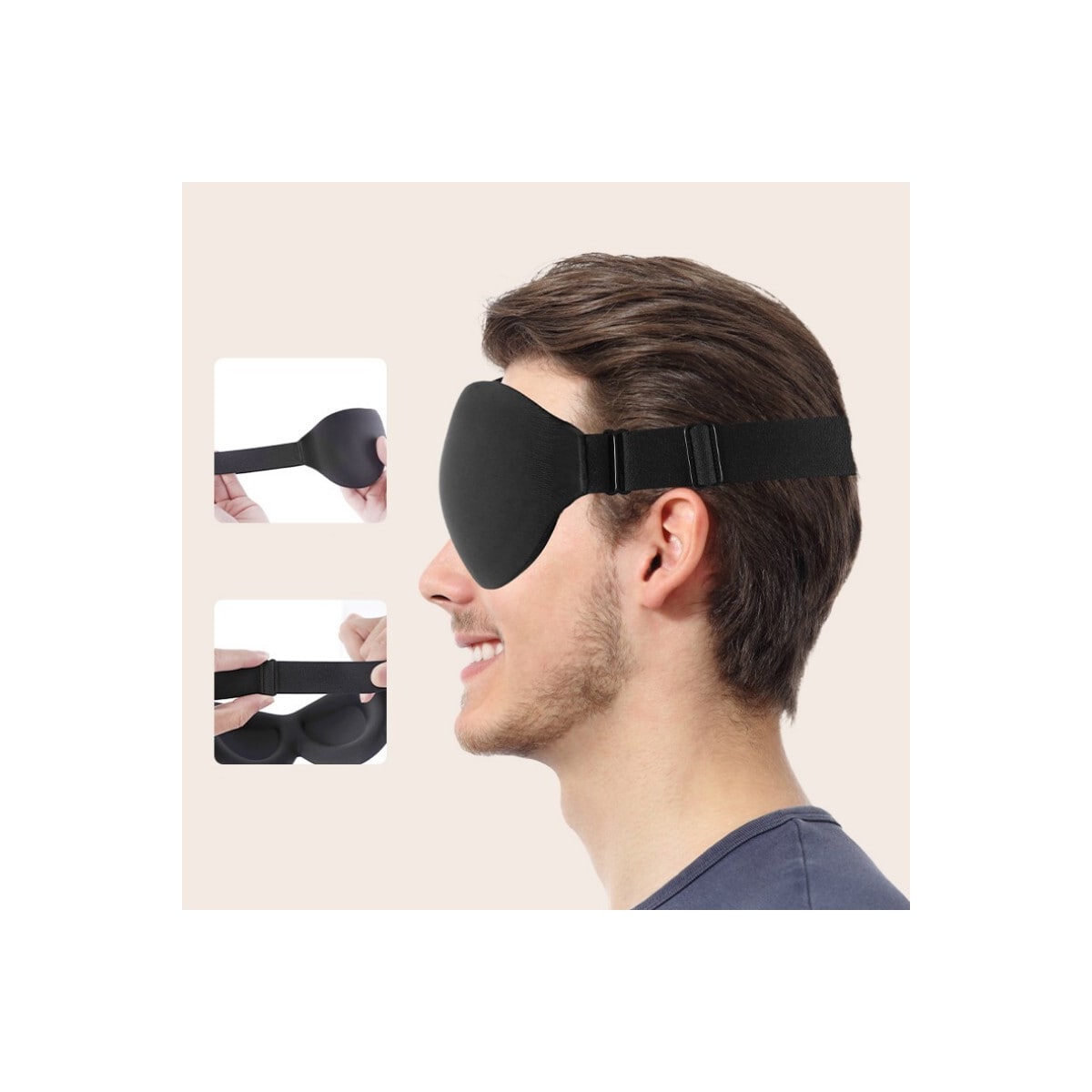 3D sovemaske Sort