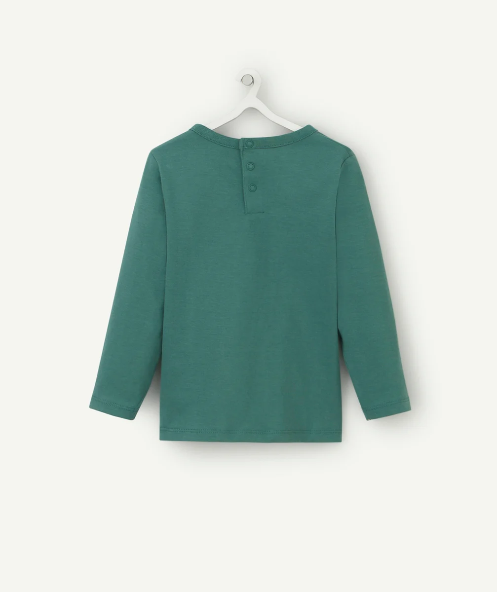 T-SHIRT BÉBÉ GARÇON EN COTON BIO VERT AVEC RATON FARCEUR