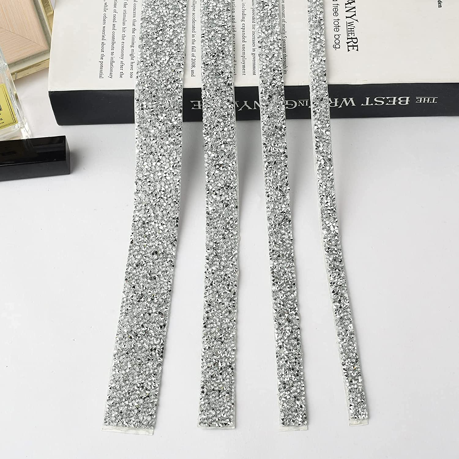 (4er Set) 10-30mm Washi Tape Bastel Deko Klebeband Glitzer Geschenk Band - Glitzer