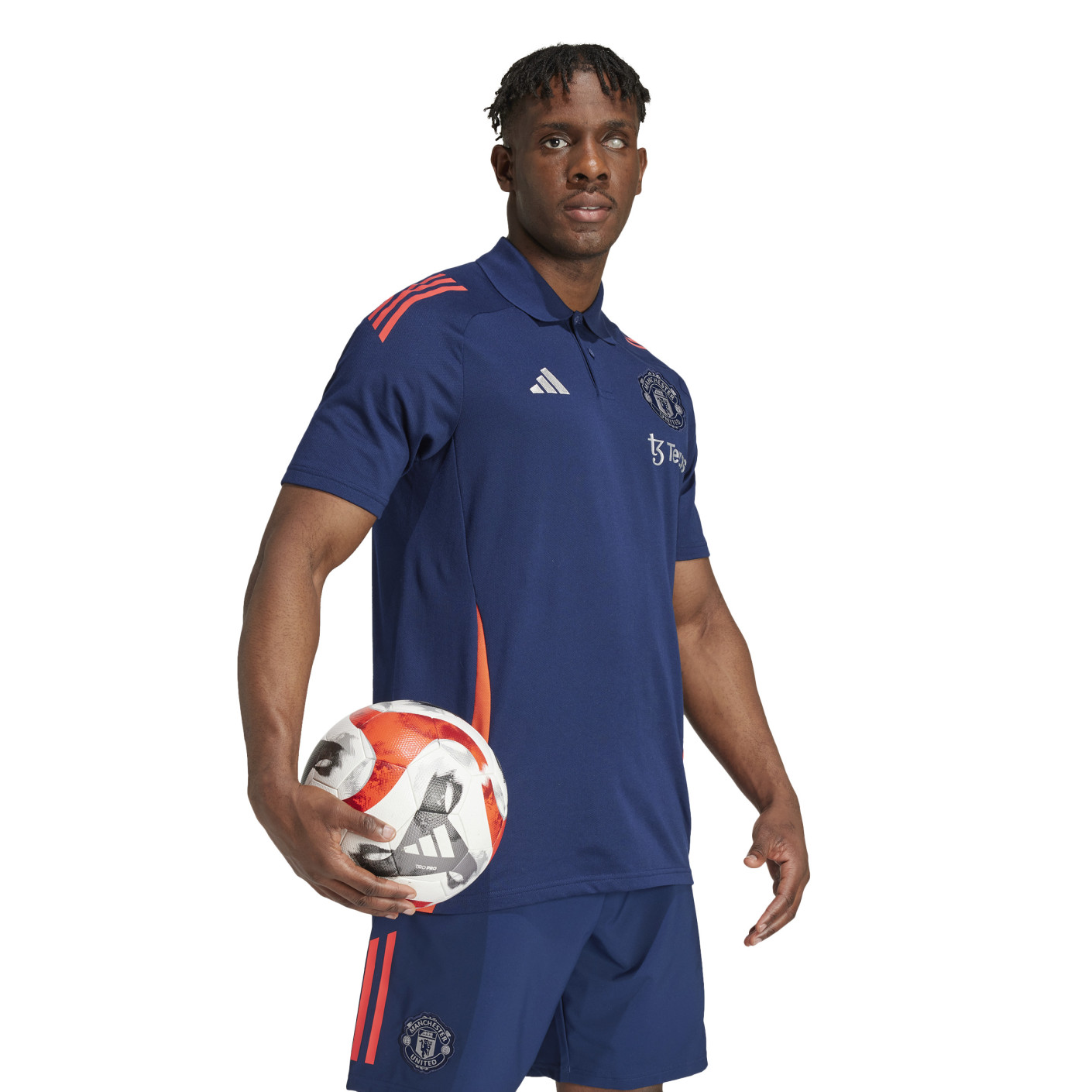 Adidas Manchester United Polo 2024-2025 Donkerblauw Rood Wit