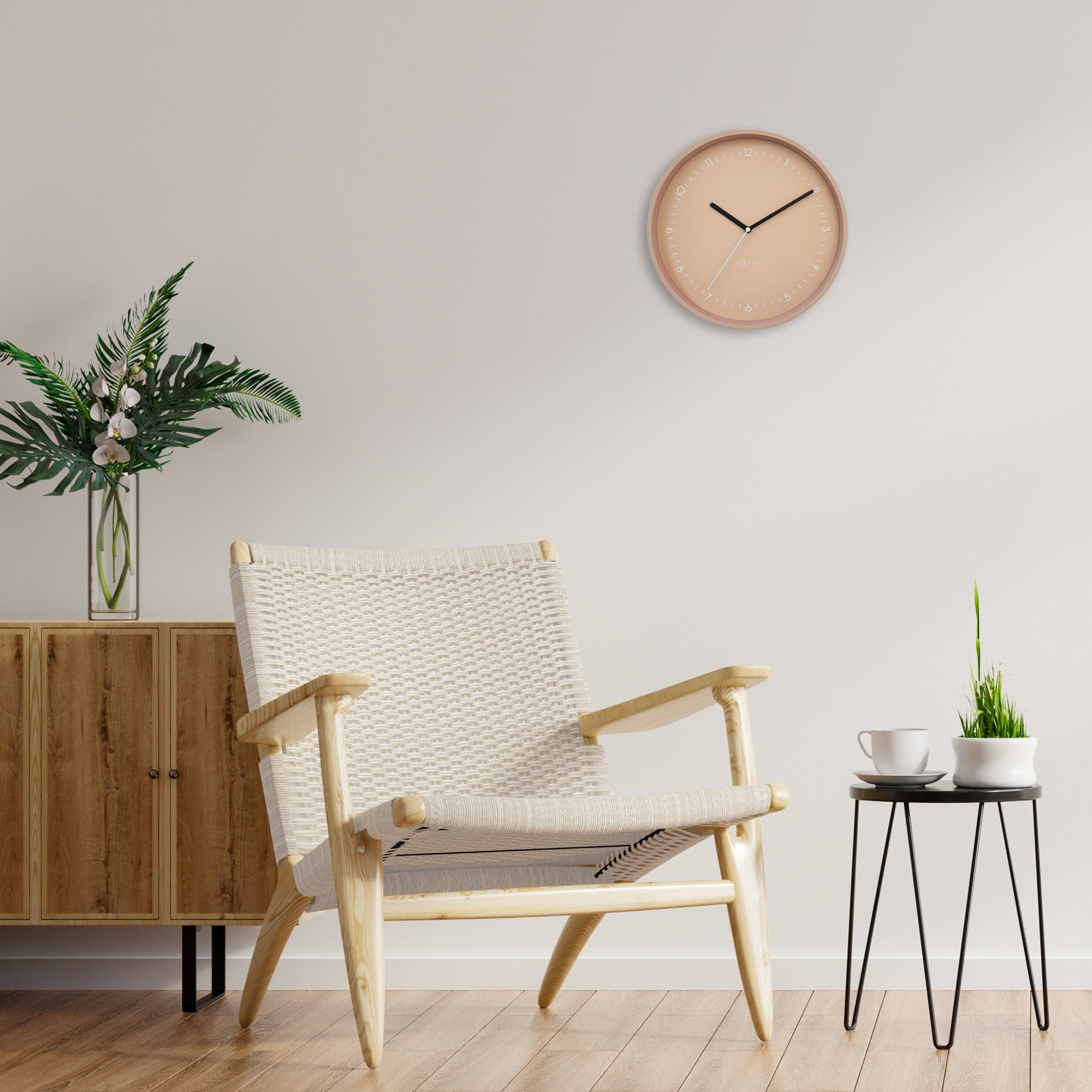 NeXtime - Wandklok 30cm-Stil-Roze-Aluminium-NeXtime Berlin