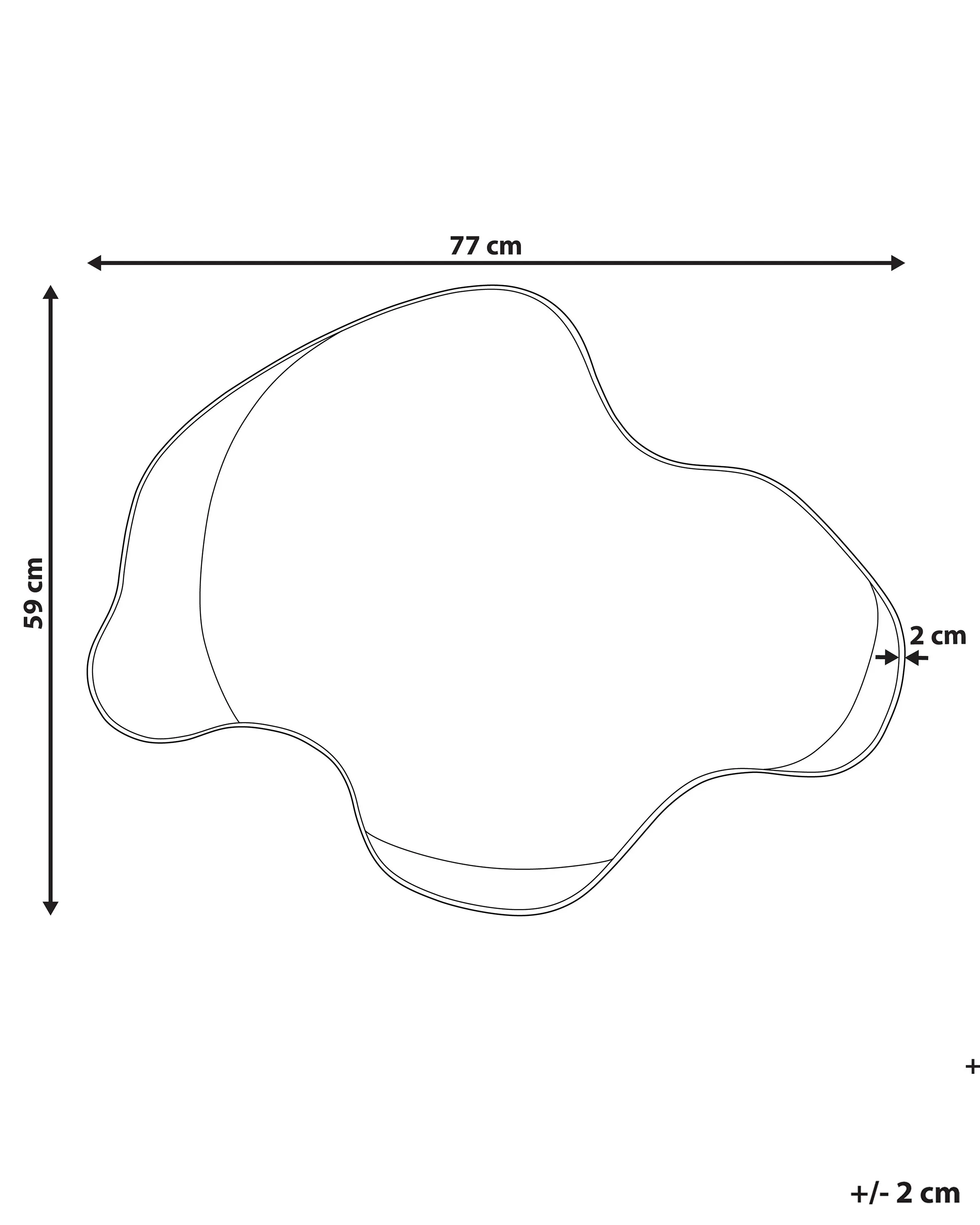 Wandspiegel MELUN 77 cm 59 cm Metaal Zwart