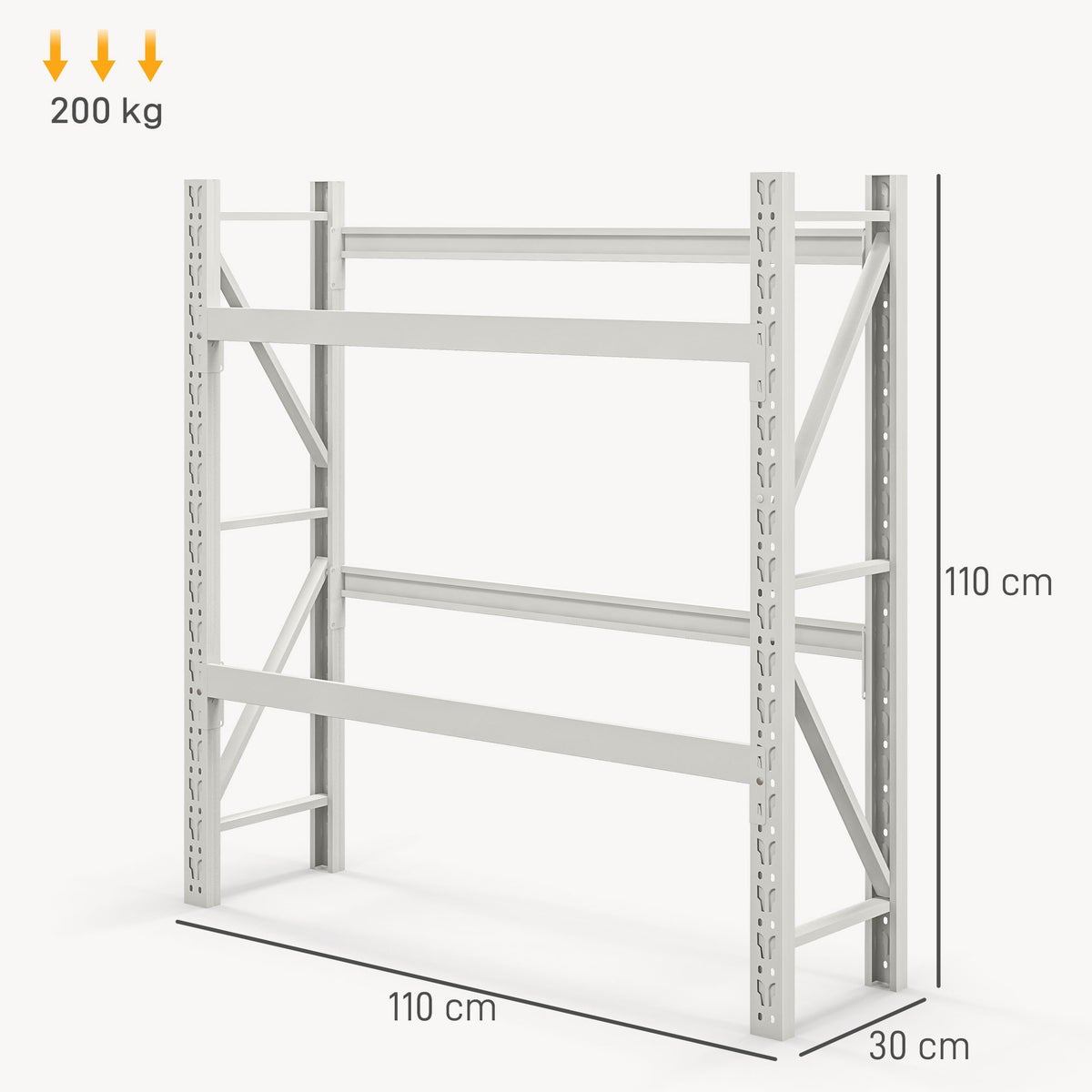 HOMCOM Drankkrattenrek voor 6 kratten, vrijstaand drankenrek met verstelbare plankhoogte, krattenrek 110 x 30 x 110 cm, staal, wit