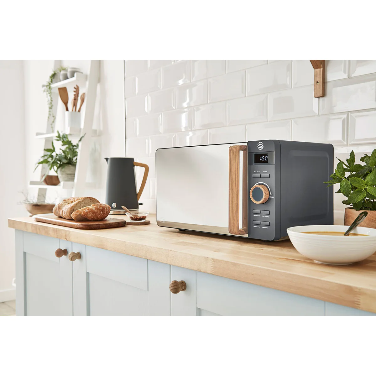 Micro-ondes Digital 20L Design Moderne Nordic 800 Gris SM22036GRYNEU