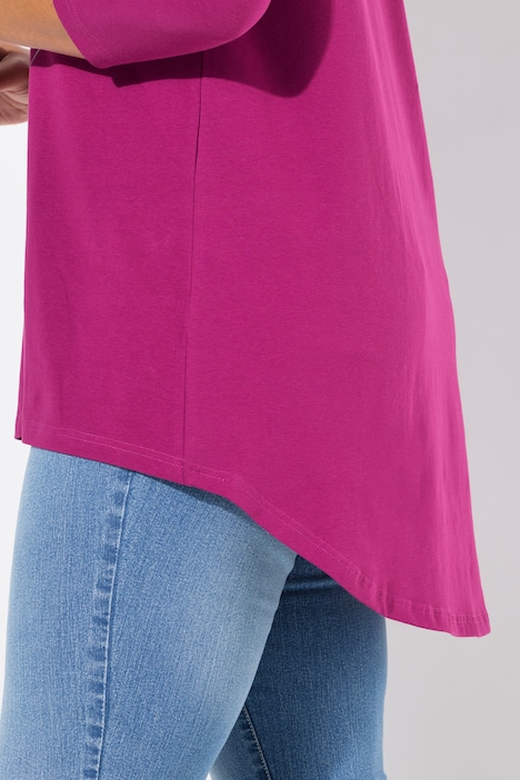 T-Shirt, A-Linie, Statement-Druck, 3/4-Ärmel