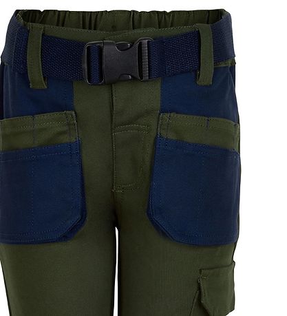 Minymo Arbejdsbukser -  Grøn/Navy