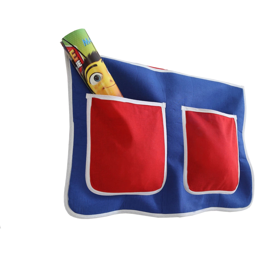 TICAA Kinder Bett-Tasche für Hochbett und Etagenbett Blau-Rot