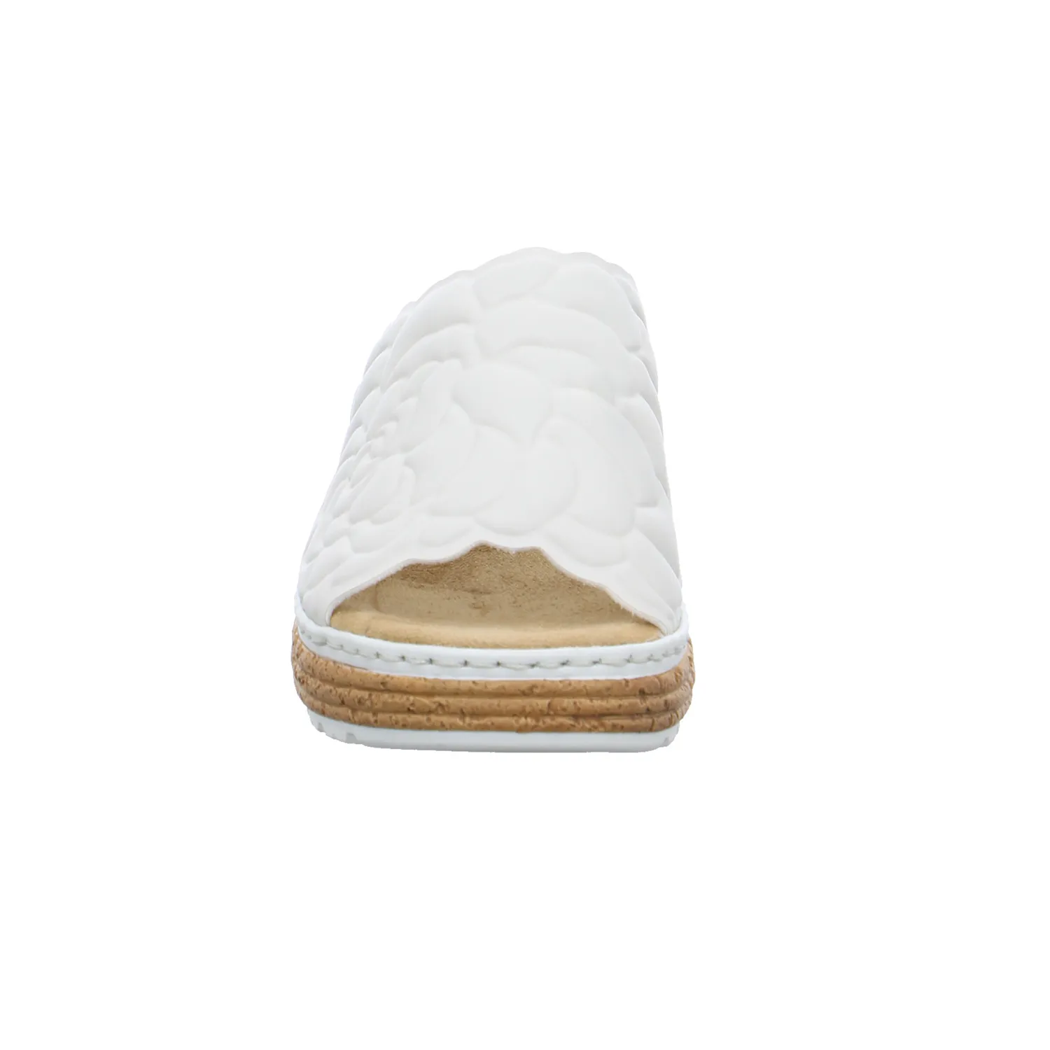 RIEKER Comfort-Pantolette Beige Lederimitat