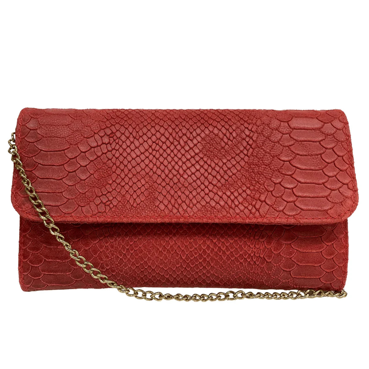 Croco print - schoudertas/clutch leer