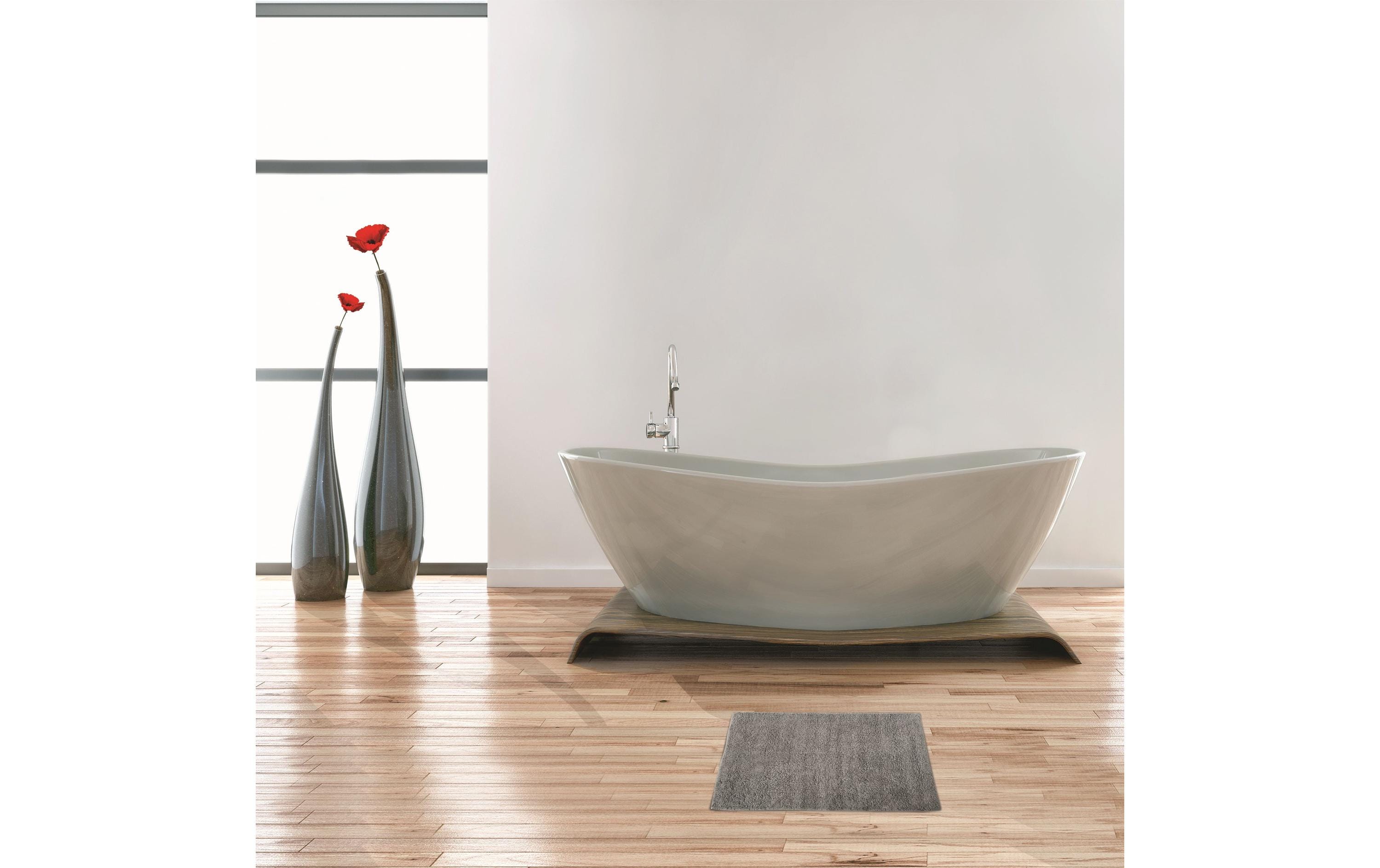 Badteppich Dalija 45 x 70 cm, SteingrauBadematte aus hochwertiger Baumwolle