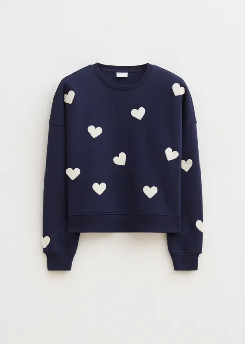 Sweater met hartjes blauw (BLW.D)
