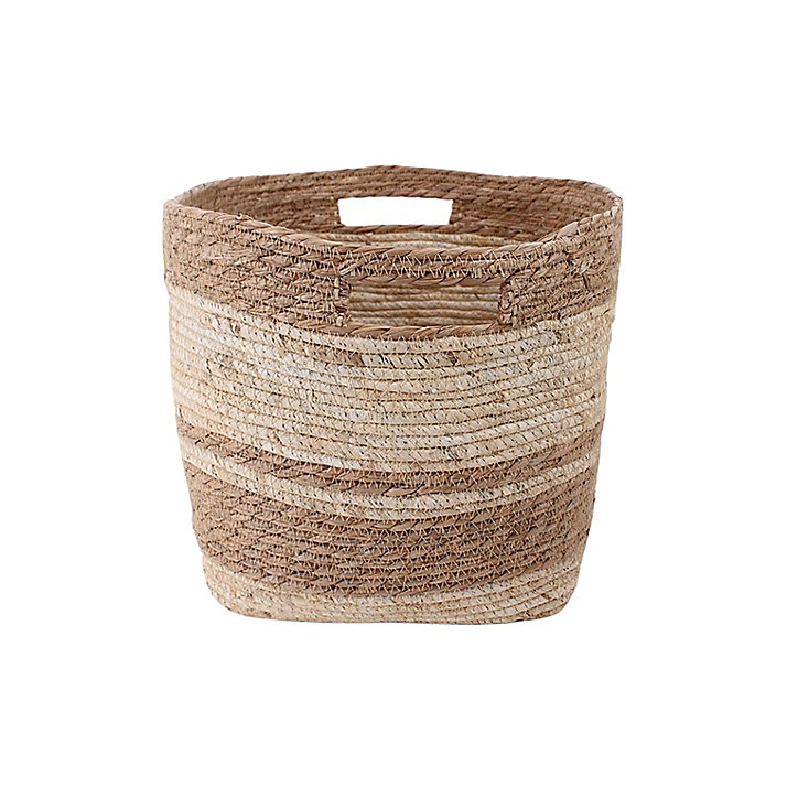 Panier rond base carrée en jonc de mer Norasia couleur naturelle taille L