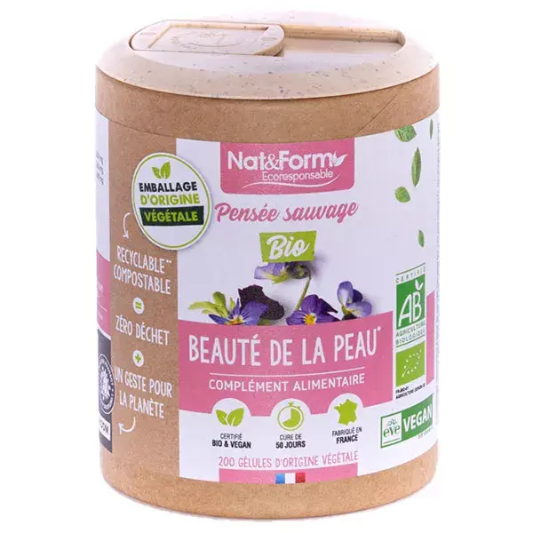 Nat & Form Eco-Friendly Organic Wild Pansy 200 cápsulas