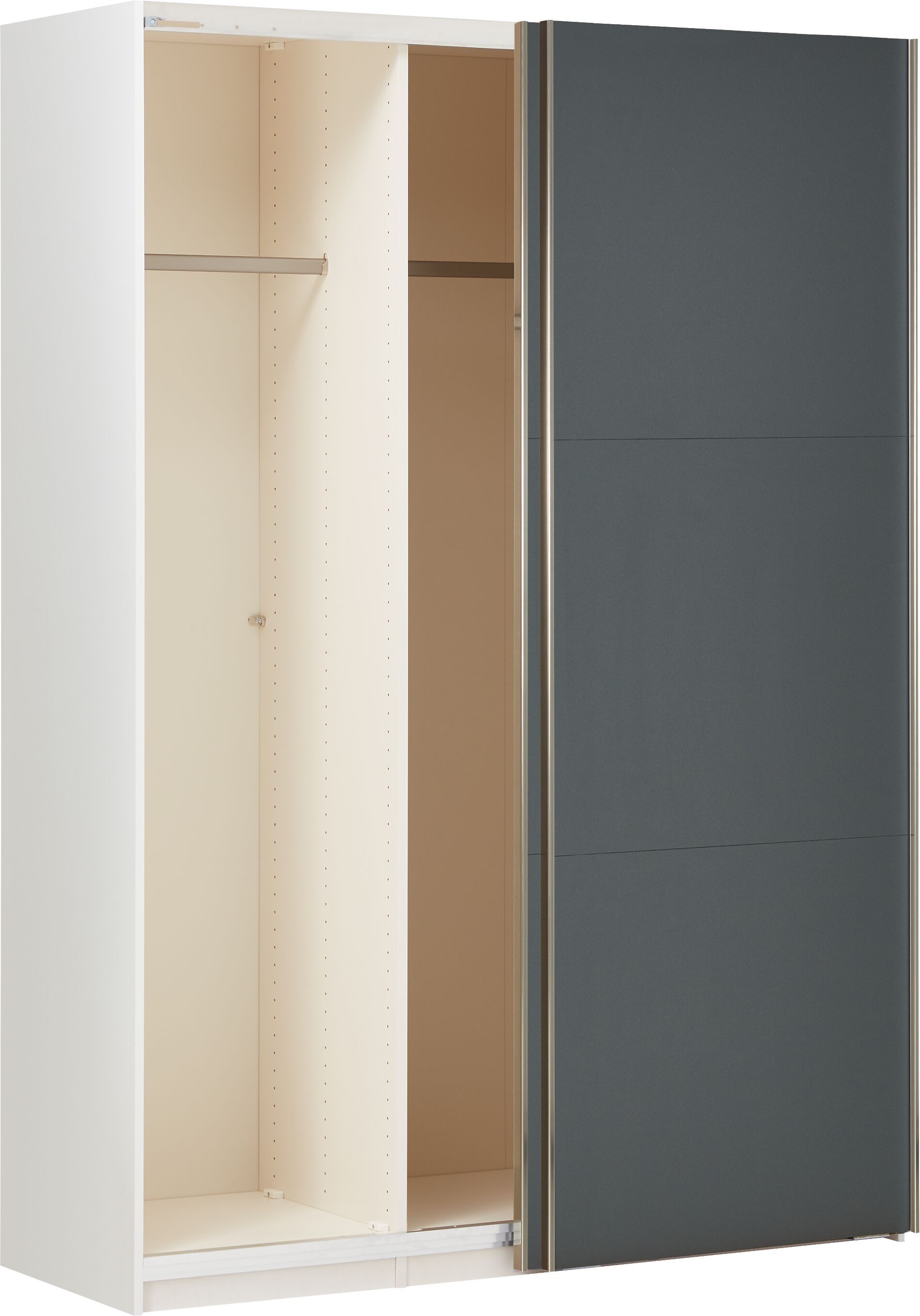 MODUL Schwebetürenschrank - Anthrazit / B: 152.0 cm x T: 65.0 cm x H: 220.0 cm