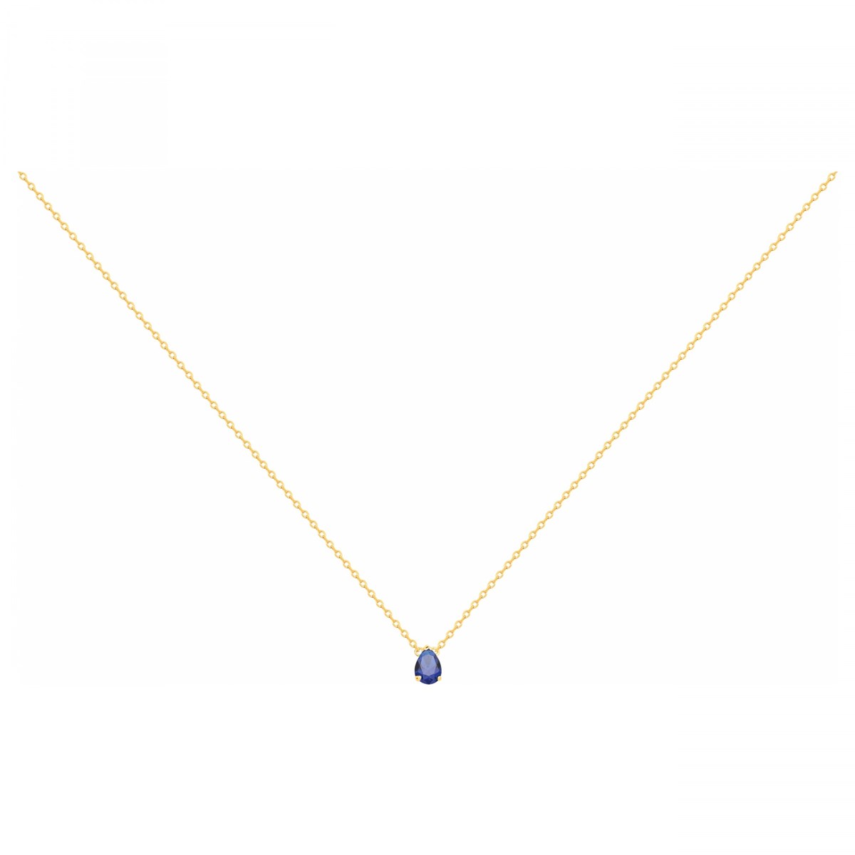 Collier en Plaqué Or avec spinelle bleu saphir