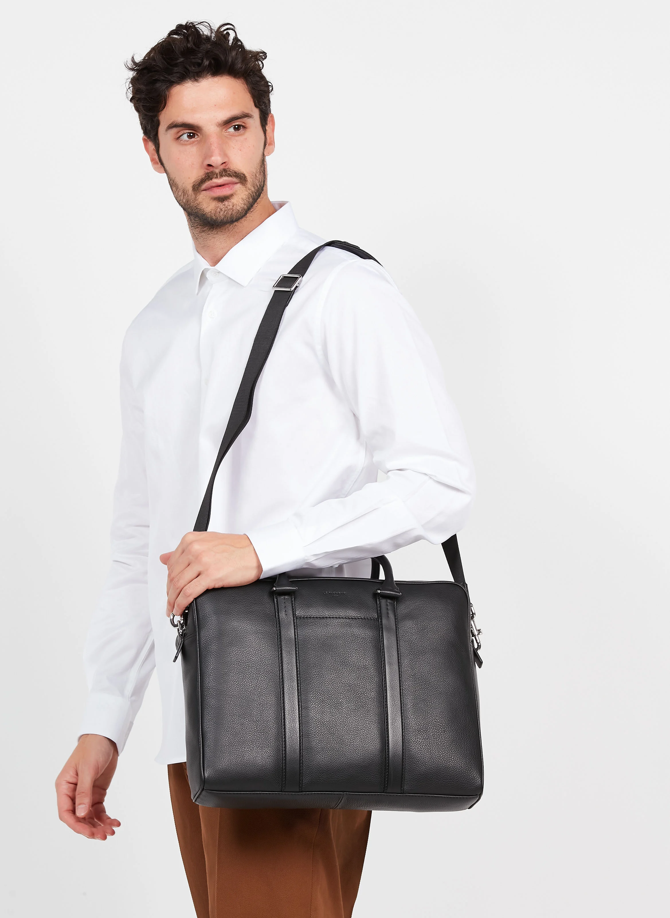 CHARLES - Porte documents en cuir| Noir