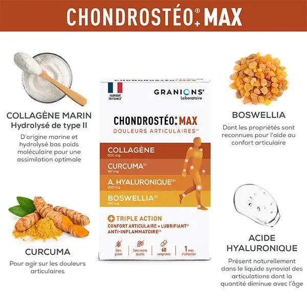 Granions Chondrosteo+ Max Douleurs Articulaires Programme de 3 Mois