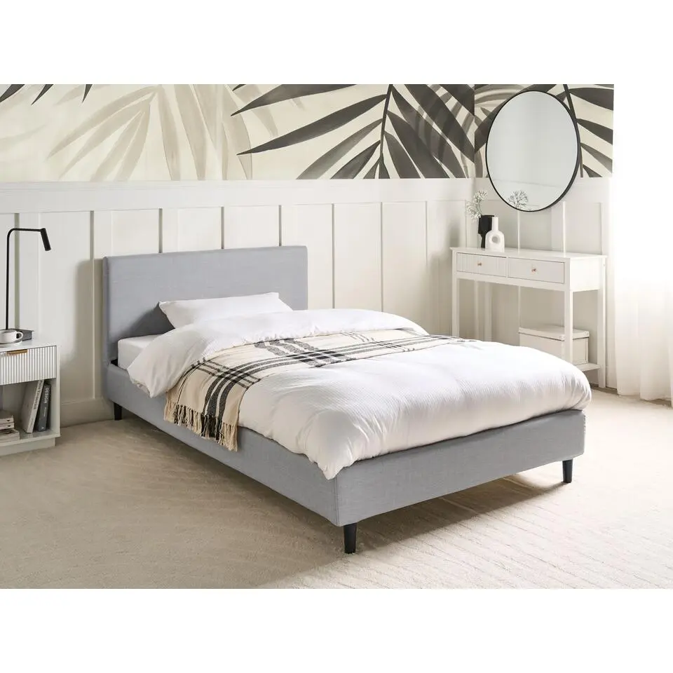 FITOU - Tweepersoonsbed - Lichtgrijs - 120 x 200 cm - Polyester