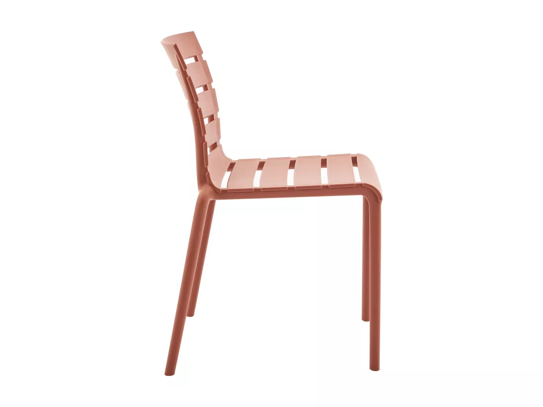 Lot de 2 chaises de jardin empilables en polypropylène - Terracotta - PANDJI de MYLIA