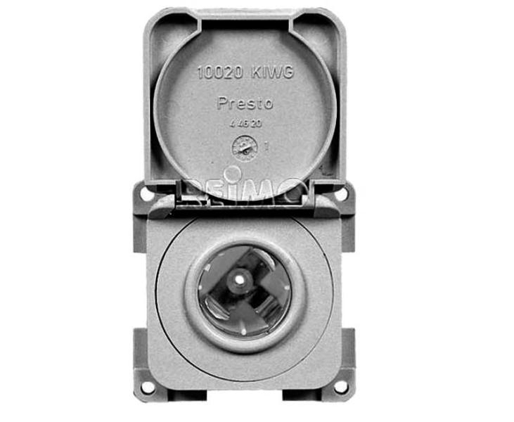 Einbausteckdose 12V mit Deckel, grau