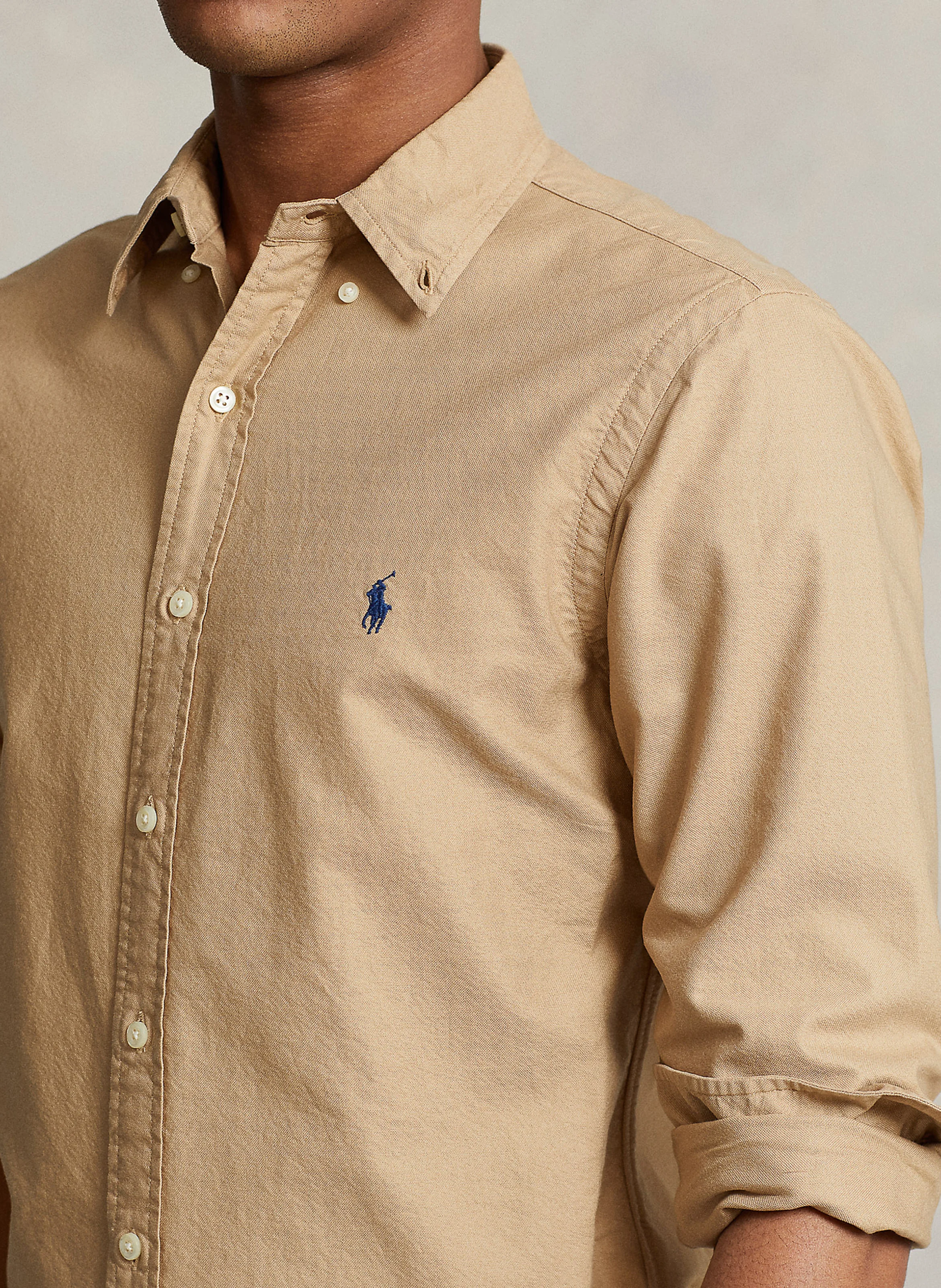 Chemise col américain en coton | Marron