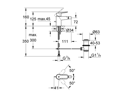 GROHE bidetmengkraan BAUEDGE chroom 23331000