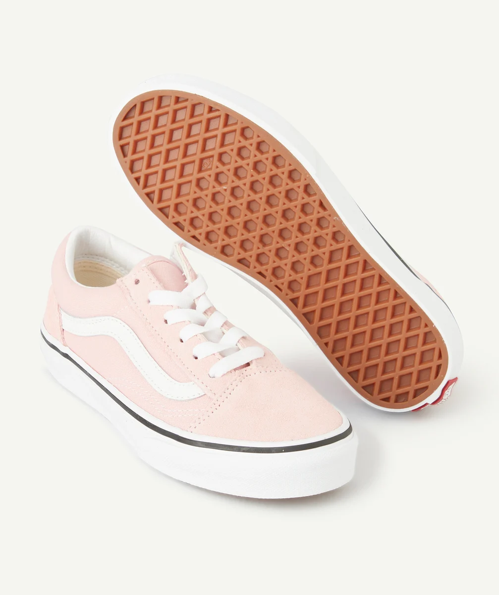 VANSBASKETS BASSES ADO ROSE ET BLANC OLD SKOOL