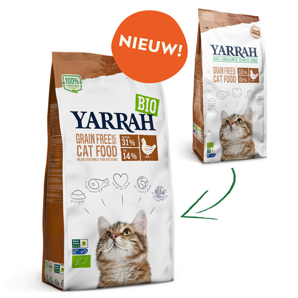 Yarrah Bio Kattenvoer Graanvrij Kip & Vis800 gr