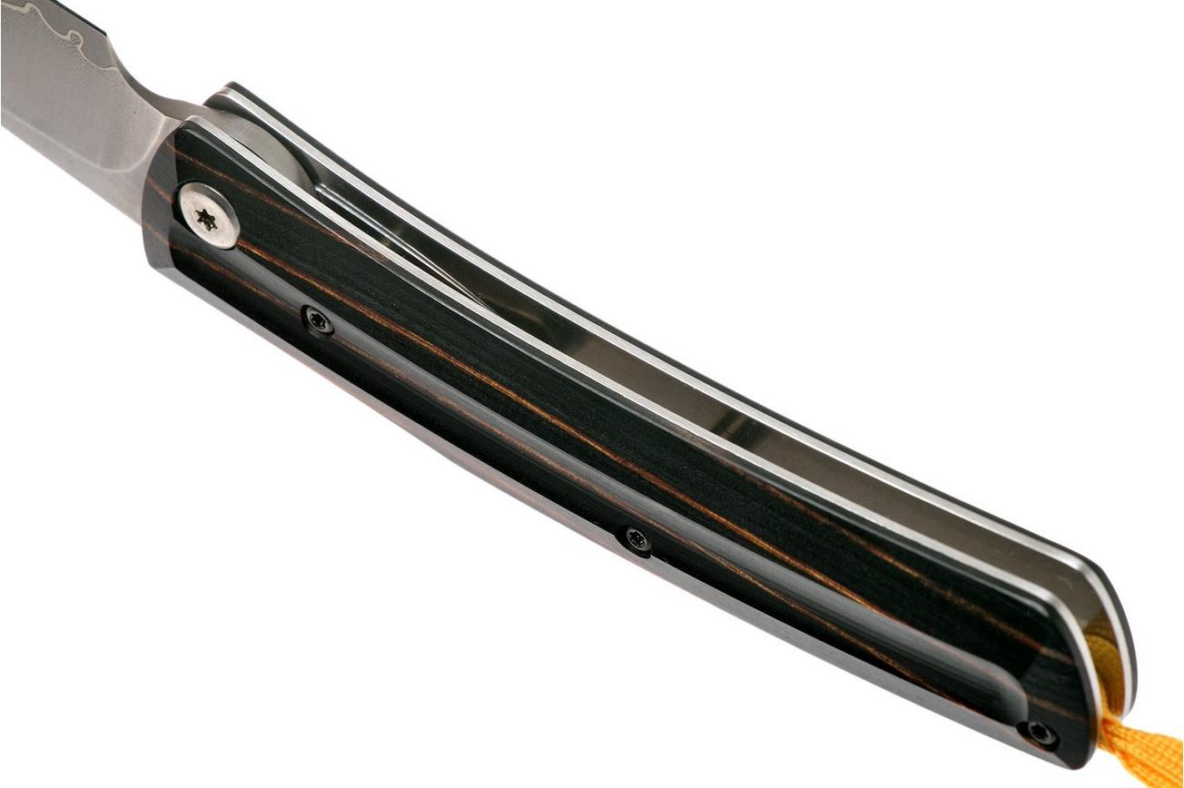 Mcusta MC-192C Friction Folder, Black-Yellow Wood, herenmes
